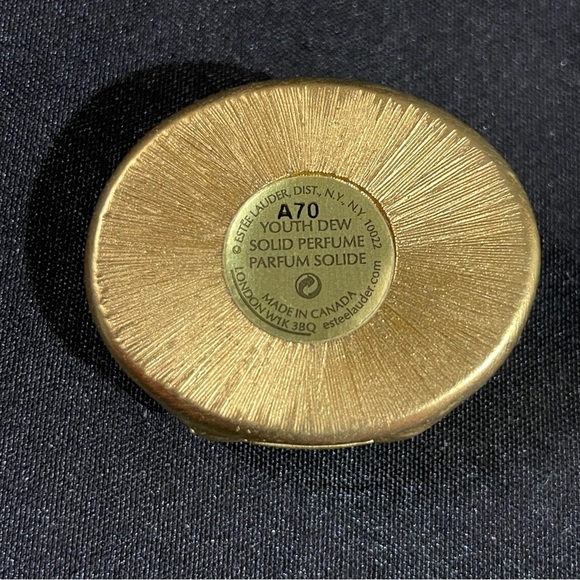 Estee Lauder Blue and Gold solid perfume compact with Classic Cameo Design - Picture 3 of 8